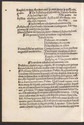 De Syllabarum divisionibus, Tabula secunda
