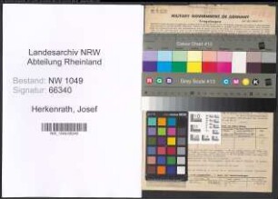 Entnazifizierung Josef Herkenrath , geb. 17.05.1909 (Baecker)