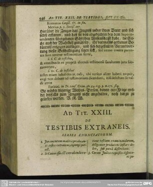 Ad Tit. XXIII. De Testibus Extraneis