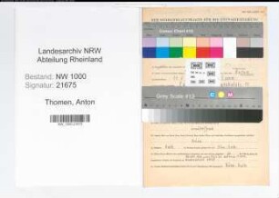 Entnazifizierung Anton Thomen, geb. 14.05.1907 (Kriminalassistent)