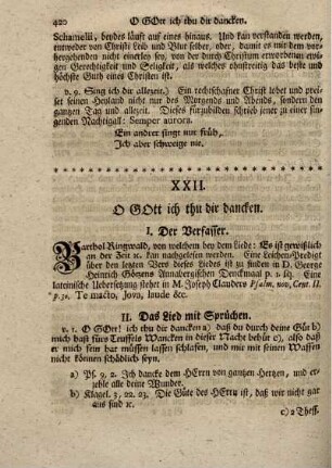 XXII. O GOtt ich thu dir dancken.