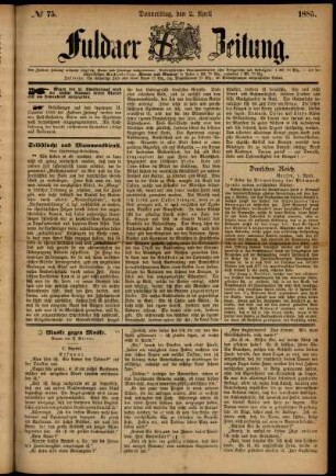 Ausgabe vom Donnerstag, den 02. April 1885.