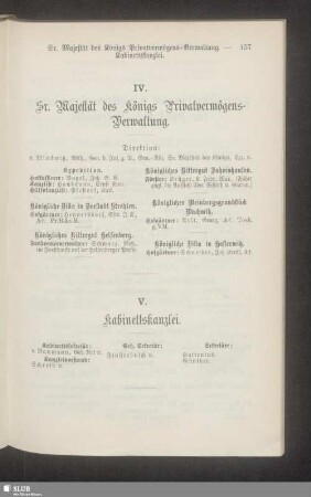 V. Kabinettskanzlei