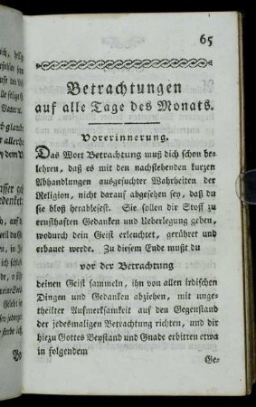 Betrachtungen auf alle Tage des Monats.
