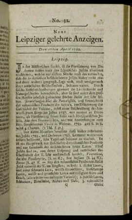 No. 31. Den 17ten April 1789.