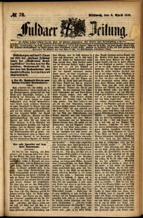 Ausgabe vom Mittwoch, den 06. April 1881.