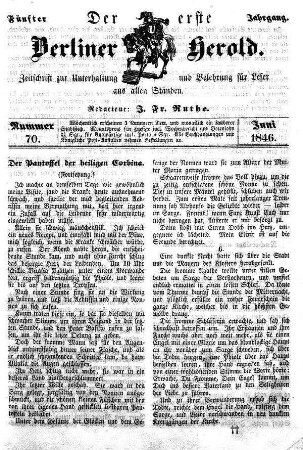 Nummer 70, Juni 1846