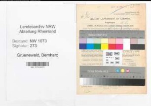 Entnazifizierung Bernhard Gruenewald , geb. 03.12.1887 (Rechtsanwalt)