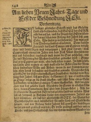 Am lieben Neuen Jahrs-Tage und Fest der Beschneidung Jesu.