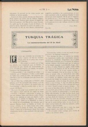 Turquía trágica : La contrarrevolución del 13 de Abril