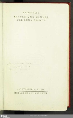 Frauen und Männer der Renaissance