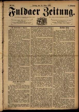 Ausgabe vom Freitag, den 14. März 1890.