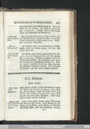 XVI. Abschnitt. Von Gallia.