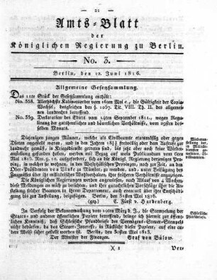No 3, 12. Juni 1816