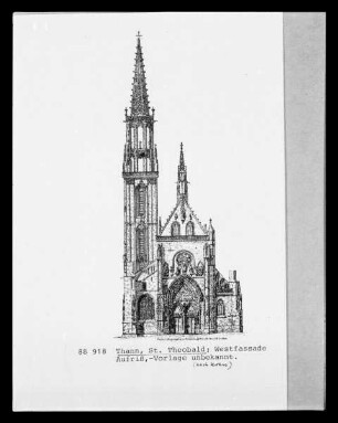Thann (Haut-Rhin), Aufriss der Kirche Sankt Theobald