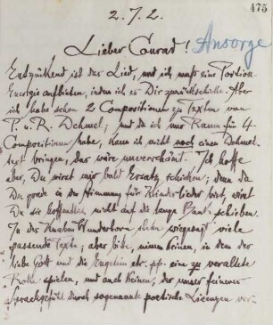 Brief an Conrad Ansorge