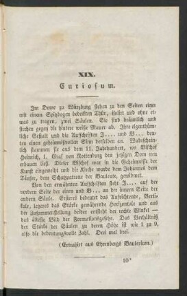 XIX. Curiosum.