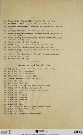 Deutsche Reichsmünzen (Nr. 919-1036)