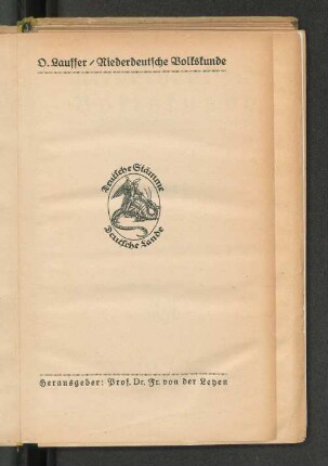 Niederdeutsche Volkskunde