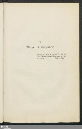 III. Bürgerliche Sicherheit