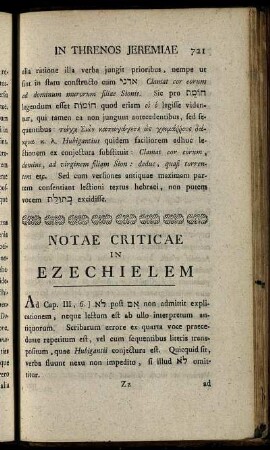 Notae Criticae In Ezechielem