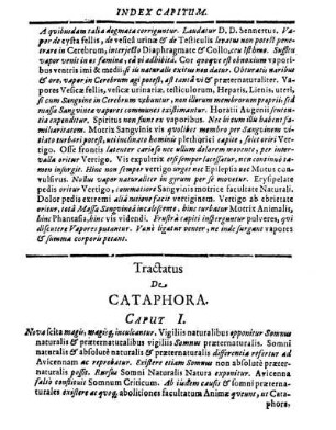 [Index Capitum.] Tractatus De Cataphora.