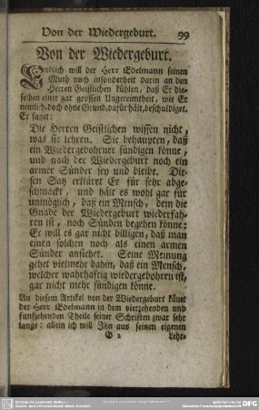 Von der Wiedergeburt