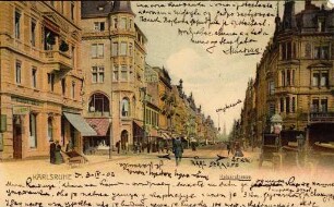 Postkartenalbum. "Karlsruhe-Kaiserstraße". Kaiserstraße
