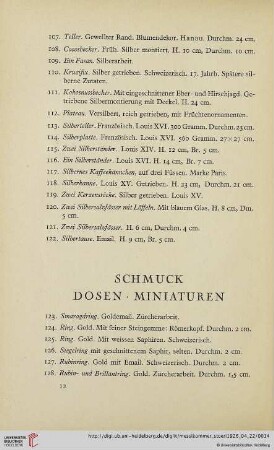 Schmuck, Dosen, Miniaturen (Nr. 123-175)