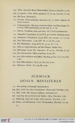 Schmuck, Dosen, Miniaturen (Nr. 123-175)