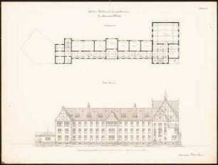 Höhere Töchterschule Essen: Grundriss 2.OG, Ansicht