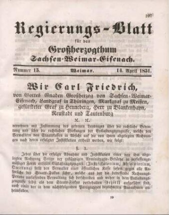 Nr. 15 : 14. April 1851