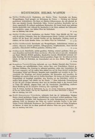 Rüstungen, Helme, Waffen (Nr. 194-217)