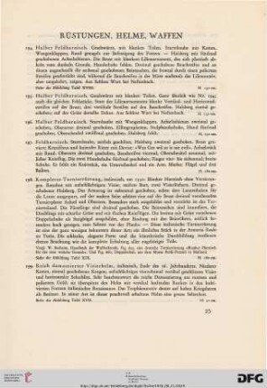 Rüstungen, Helme, Waffen (Nr. 194-217)