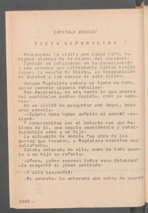 Capítulo XXXVIII - Nueva separación