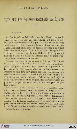 3.Ser. 7.1896: Note sur les forages exécutés en Égypte