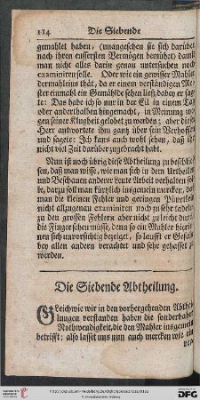 Die Siebende Abtheilung