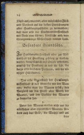 Besondere Grundsätze.