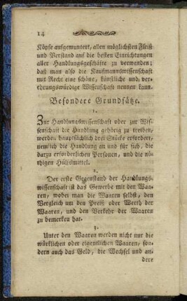 Besondere Grundsätze.