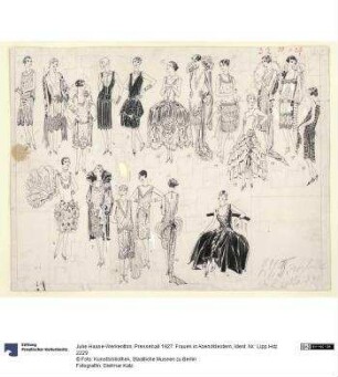Presseball 1927: Frauen in Abendkleidern