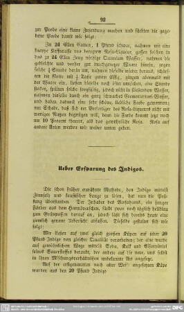 Ueber Ersparung des Indigos