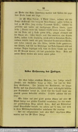 Ueber Ersparung des Indigos