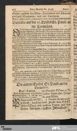 Die andere Epistel St. Pauli an die Corinther.