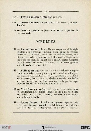 Meubles (Nr. 111-148)