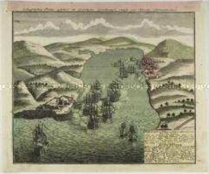 Portobelo, Hafen und Stadt am Panamakanal während der Eroberung der Festung Irou am 22. November 1739