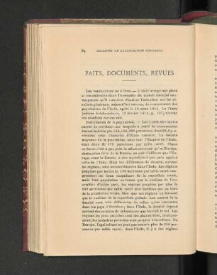 Faits, Documents, Revues.