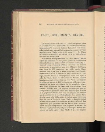 Faits, Documents, Revues.