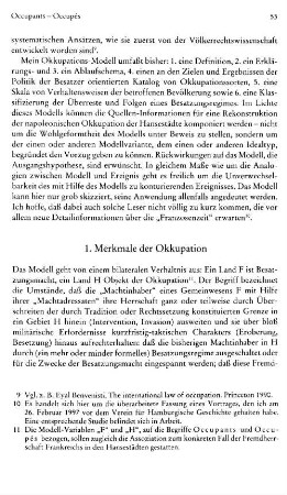 1. Merkmale der Okkupation