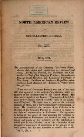 The North American review and miscellaneous journal, 5. 1817