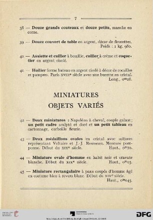 Miniatures Objets Variès (Nr. 42-67)